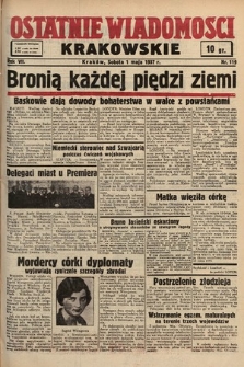 Ostatnie Wiadomości Krakowskie. 1937, nr 119