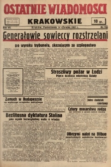 Ostatnie Wiadomości Krakowskie. 1937, nr 163