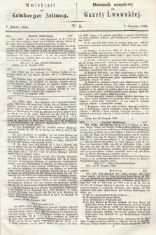 Amtsblatt zur Lemberger Zeitung = Dziennik Urzędowy do Gazety Lwowskiej. 1850, nr 5