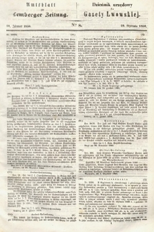 Amtsblatt zur Lemberger Zeitung = Dziennik Urzędowy do Gazety Lwowskiej. 1850, nr 8