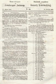 Amtsblatt zur Lemberger Zeitung = Dziennik Urzędowy do Gazety Lwowskiej. 1850, nr 10