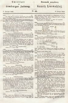 Amtsblatt zur Lemberger Zeitung = Dziennik Urzędowy do Gazety Lwowskiej. 1850, nr 32