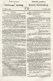 Amtsblatt zur Lemberger Zeitung = Dziennik Urzędowy do Gazety Lwowskiej. 1850, nr 36