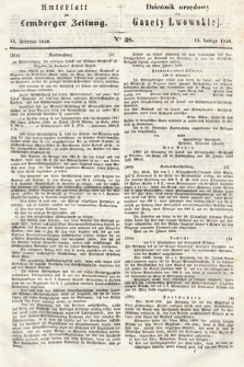 Amtsblatt zur Lemberger Zeitung = Dziennik Urzędowy do Gazety Lwowskiej. 1850, nr 38