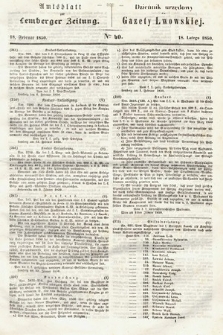 Amtsblatt zur Lemberger Zeitung = Dziennik Urzędowy do Gazety Lwowskiej. 1850, nr 40
