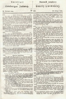 Amtsblatt zur Lemberger Zeitung = Dziennik Urzędowy do Gazety Lwowskiej. 1850, nr 47