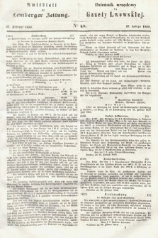 Amtsblatt zur Lemberger Zeitung = Dziennik Urzędowy do Gazety Lwowskiej. 1850, nr 48