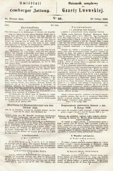 Amtsblatt zur Lemberger Zeitung = Dziennik Urzędowy do Gazety Lwowskiej. 1850, nr 49