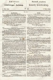 Amtsblatt zur Lemberger Zeitung = Dziennik Urzędowy do Gazety Lwowskiej. 1850, nr 51