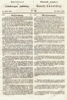 Amtsblatt zur Lemberger Zeitung = Dziennik Urzędowy do Gazety Lwowskiej. 1850, nr 70