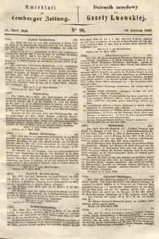 Amtsblatt zur Lemberger Zeitung = Dziennik Urzędowy do Gazety Lwowskiej. 1850, nr 90