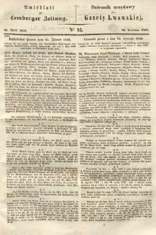 Amtsblatt zur Lemberger Zeitung = Dziennik Urzędowy do Gazety Lwowskiej. 1850, nr 93