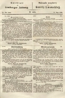 Amtsblatt zur Lemberger Zeitung = Dziennik Urzędowy do Gazety Lwowskiej. 1850, nr 111