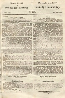 Amtsblatt zur Lemberger Zeitung = Dziennik Urzędowy do Gazety Lwowskiej. 1850, nr 113