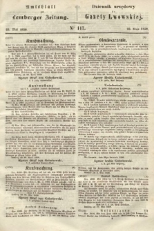 Amtsblatt zur Lemberger Zeitung = Dziennik Urzędowy do Gazety Lwowskiej. 1850, nr 117