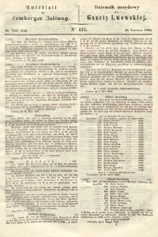 Amtsblatt zur Lemberger Zeitung = Dziennik Urzędowy do Gazety Lwowskiej. 1850, nr 131
