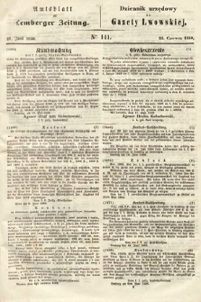 Amtsblatt zur Lemberger Zeitung = Dziennik Urzędowy do Gazety Lwowskiej. 1850, nr 141