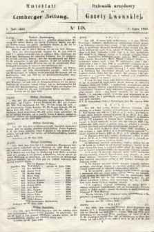 Amtsblatt zur Lemberger Zeitung = Dziennik Urzędowy do Gazety Lwowskiej. 1850, nr 148