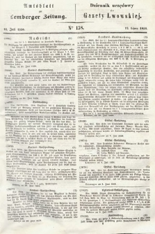 Amtsblatt zur Lemberger Zeitung = Dziennik Urzędowy do Gazety Lwowskiej. 1850, nr 158