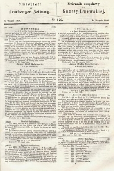 Amtsblatt zur Lemberger Zeitung = Dziennik Urzędowy do Gazety Lwowskiej. 1850, nr 176