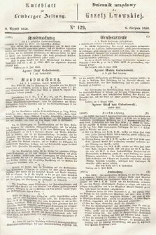 Amtsblatt zur Lemberger Zeitung = Dziennik Urzędowy do Gazety Lwowskiej. 1850, nr 179