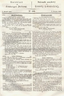 Amtsblatt zur Lemberger Zeitung = Dziennik Urzędowy do Gazety Lwowskiej. 1850, nr 180