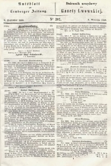 Amtsblatt zur Lemberger Zeitung = Dziennik Urzędowy do Gazety Lwowskiej. 1850, nr 207