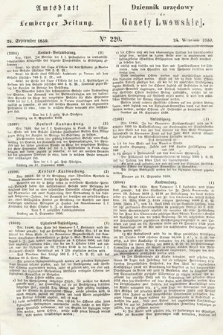 Amtsblatt zur Lemberger Zeitung = Dziennik Urzędowy do Gazety Lwowskiej. 1850, nr 220