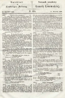Amtsblatt zur Lemberger Zeitung = Dziennik Urzędowy do Gazety Lwowskiej. 1850, nr 224