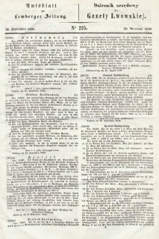 Amtsblatt zur Lemberger Zeitung = Dziennik Urzędowy do Gazety Lwowskiej. 1850, nr 225