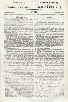 Amtsblatt zur Lemberger Zeitung = Dziennik Urzędowy do Gazety Lwowskiej. 1850, nr 226