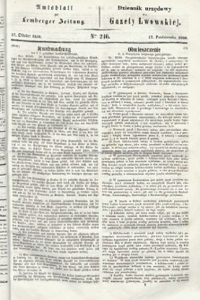 Amtsblatt zur Lemberger Zeitung = Dziennik Urzędowy do Gazety Lwowskiej. 1850, nr 240