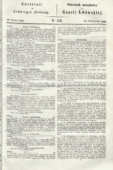 Amtsblatt zur Lemberger Zeitung = Dziennik Urzędowy do Gazety Lwowskiej. 1850, nr 243