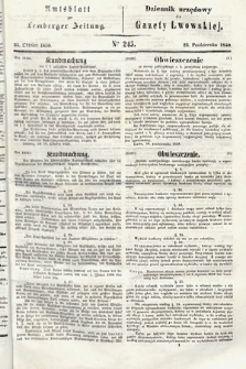 Amtsblatt zur Lemberger Zeitung = Dziennik Urzędowy do Gazety Lwowskiej. 1850, nr 245