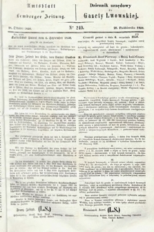 Amtsblatt zur Lemberger Zeitung = Dziennik Urzędowy do Gazety Lwowskiej. 1850, nr 249