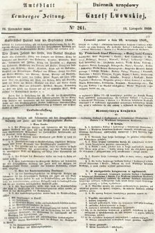 Amtsblatt zur Lemberger Zeitung = Dziennik Urzędowy do Gazety Lwowskiej. 1850, nr 261