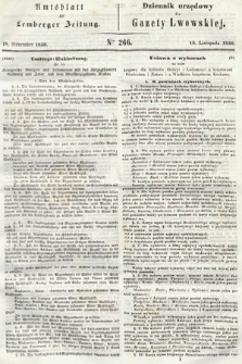 Amtsblatt zur Lemberger Zeitung = Dziennik Urzędowy do Gazety Lwowskiej. 1850, nr 266
