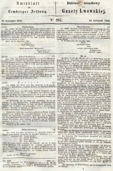 Amtsblatt zur Lemberger Zeitung = Dziennik Urzędowy do Gazety Lwowskiej. 1850, nr 267