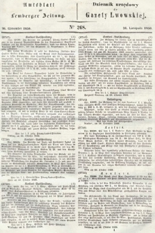 Amtsblatt zur Lemberger Zeitung = Dziennik Urzędowy do Gazety Lwowskiej. 1850, nr 268