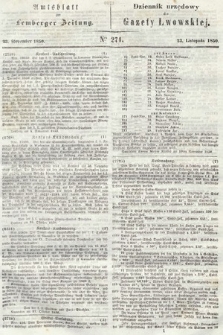 Amtsblatt zur Lemberger Zeitung = Dziennik Urzędowy do Gazety Lwowskiej. 1850, nr 271