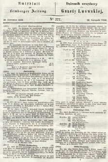 Amtsblatt zur Lemberger Zeitung = Dziennik Urzędowy do Gazety Lwowskiej. 1850, nr 277