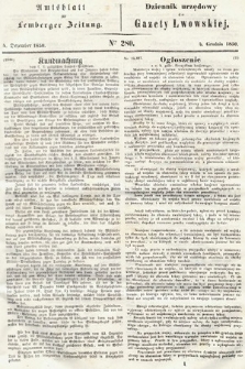 Amtsblatt zur Lemberger Zeitung = Dziennik Urzędowy do Gazety Lwowskiej. 1850, nr 280