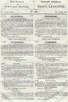 Amtsblatt zur Lemberger Zeitung = Dziennik Urzędowy do Gazety Lwowskiej. 1850, nr 293