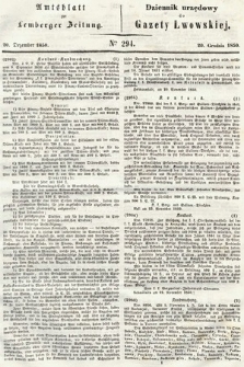 Amtsblatt zur Lemberger Zeitung = Dziennik Urzędowy do Gazety Lwowskiej. 1850, nr 294