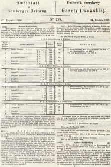 Amtsblatt zur Lemberger Zeitung = Dziennik Urzędowy do Gazety Lwowskiej. 1850, nr 298