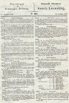 Amtsblatt zur Lemberger Zeitung = Dziennik Urzędowy do Gazety Lwowskiej. 1850, nr 301