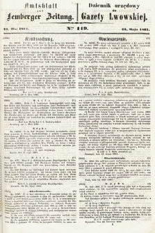 Amtsblatt zur Lemberger Zeitung = Dziennik Urzędowy do Gazety Lwowskiej. 1861, nr 119