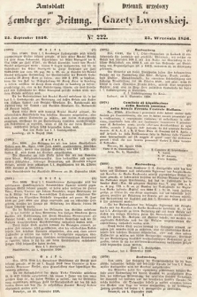 Amtsblatt zur Lemberger Zeitung = Dziennik Urzędowy do Gazety Lwowskiej. 1856, nr 222