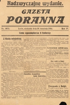 Gazeta Poranna (wydanie nadzwyczajne). 1914, nr 2072