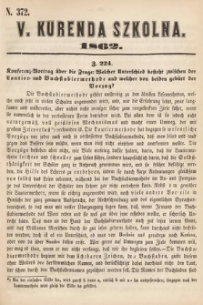 Kurenda Szkolna. 1862, kurenda 5